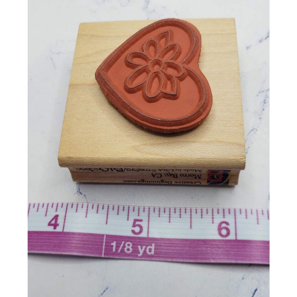 Daisy Heart Creative Beginnings MRS10464 Wood Mounted Rubber Stamp - Picture 7 of 7
